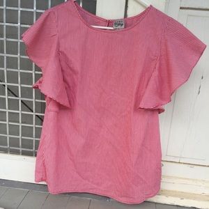 Como Vintage Red Gingham Blouse